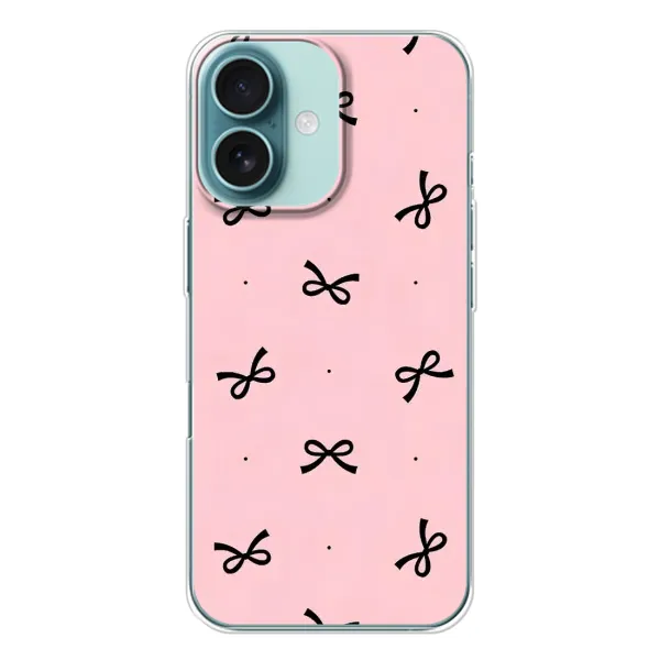 Чехол с рисунком «Черные бантики» для iPhone 16 Чехол с рисунком «Черные бантики» для iPhone 16