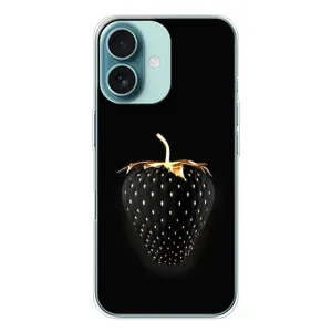 Чехол с изображением вкусной еды для iPhone 16 (Чёрная клубника)
