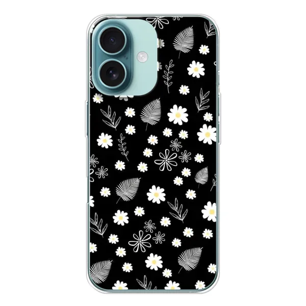 Чехол с рисунком «цветение на чорном» для iPhone 16 Чехол с рисунком «цветение на чорном» для iPhone 16