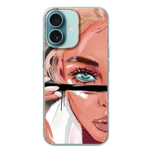 Силіконовый Чохол на iPhone 16 з картинкой Модных девушек (Дівчина та вії)