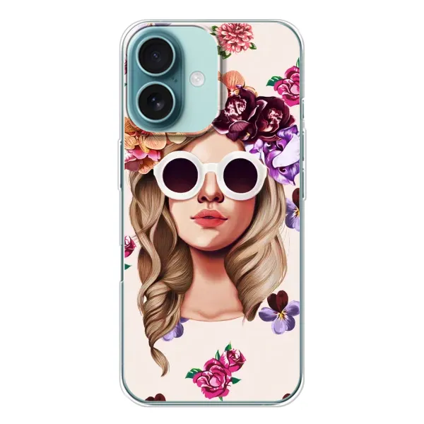 Чехол с рисунком «Девушка в очках» для iPhone 16