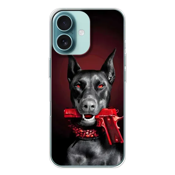 Чехол с рисунком «Доберман злой» для iPhone 16 Чехол с рисунком «Доберман злой» для iPhone 16