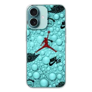 Силиконовый Чехол Nike Air Jordan на Айфон 16 (Джордан Найк)