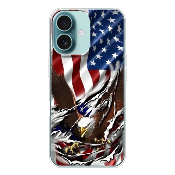 Чохол з малюнком «Прапор USA» для iPhone 16 Чохол з малюнком «Прапор USA» для iPhone 16