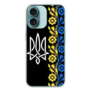 Силиконовый Чехол на iPhone 16 (Герб и вышыванка)