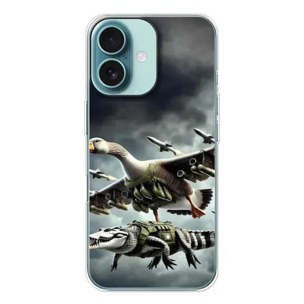Чехол с рисунком «Гусини и крокодило» для iPhone 16 Чехол с рисунком «Гусини и крокодило» для iPhone 16
