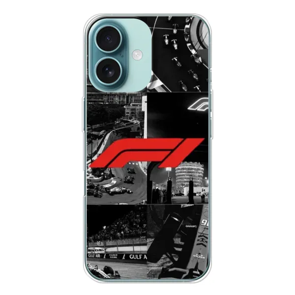 Чехол с рисунком «Коллаж Формула 1» для iPhone 16 Чехол с рисунком «Коллаж Формула 1» для iPhone 16