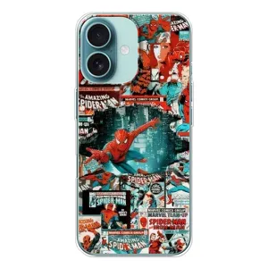 Чехол Супергерой Человека Паука на iPhone 16 (Комиксы Человек Паук)