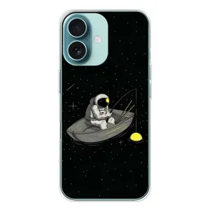 Силіконовый Чохол з принтом "Космонавти" на iPhone 16 (Космонавт на рибалці)