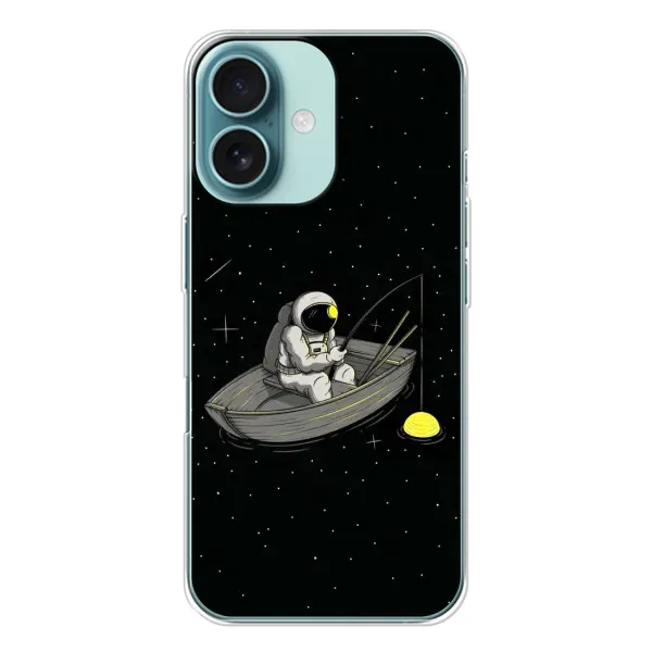 Чехол с рисунком «Космонавт на рыбалке» для iPhone 16 Чехол с рисунком «Космонавт на рыбалке» для iPhone 16
