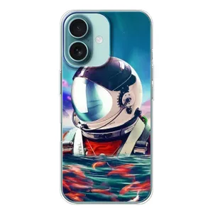 Силіконовый Чохол з принтом "Космонавти" на iPhone 16 (Космонавт у воді)