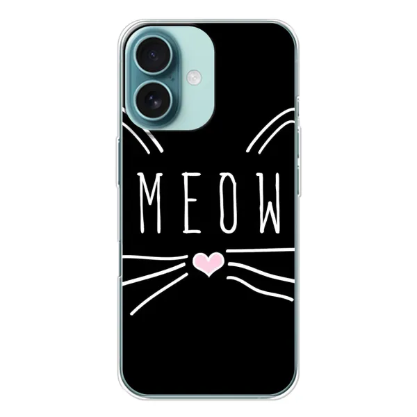 Чехол с рисунком «КОТИК MEOW» для iPhone 16 Чехол с рисунком «КОТИК MEOW» для iPhone 16