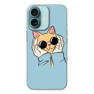 Бампер з зображенням Котиків для Айфон 16 (КОТИК в окулярах)