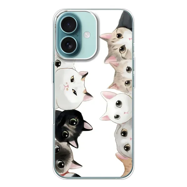 Чехол с рисунком «Коты» для iPhone 16 Чехол с рисунком «Коты» для iPhone 16