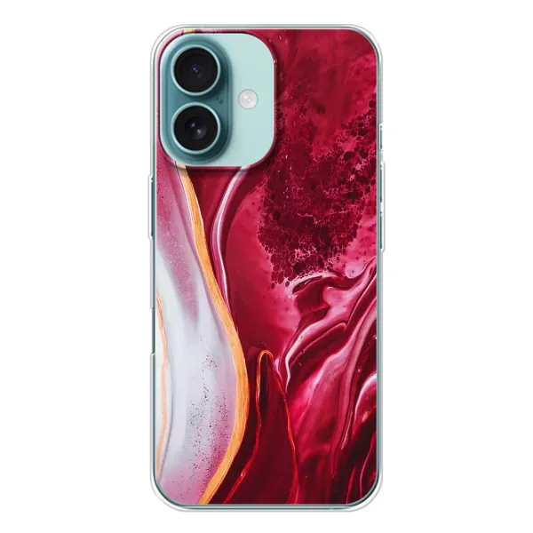 Чехол с рисунком «Красный мрамор» для iPhone 16 Чехол с рисунком «Красный мрамор» для iPhone 16