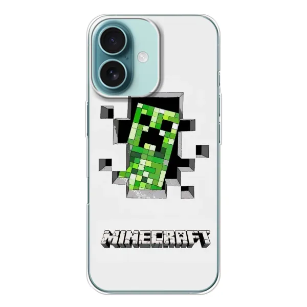 Чехол с рисунком «Крипер» для iPhone 16 Чехол с рисунком «Крипер» для iPhone 16