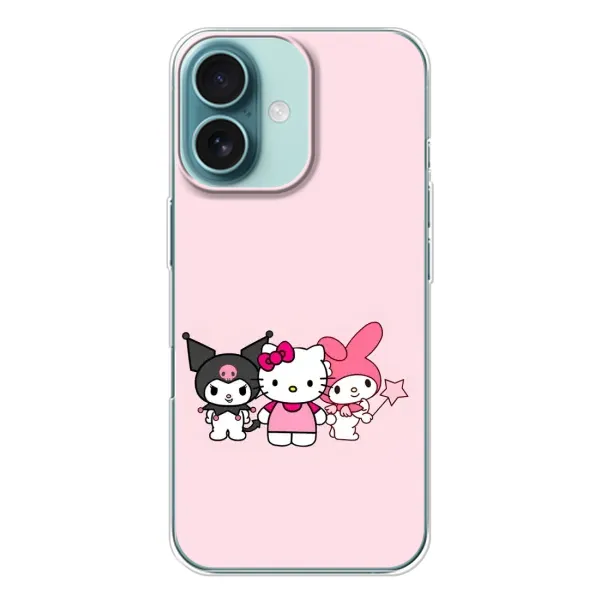 Чехол с рисунком «Куроми Мелоди Китти» для iPhone 16 Чехол с рисунком «Куроми Мелоди Китти» для iPhone 16