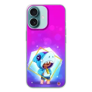 Чехол Бравл Старс для iPhone 16 (Леон в костюме Акулы)