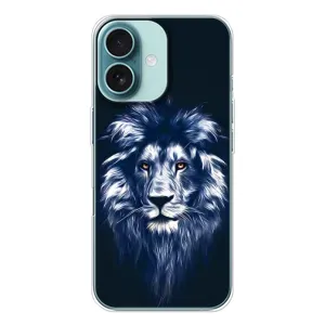 Чохол з картинкою на iPhone 16 (Лев – синій)