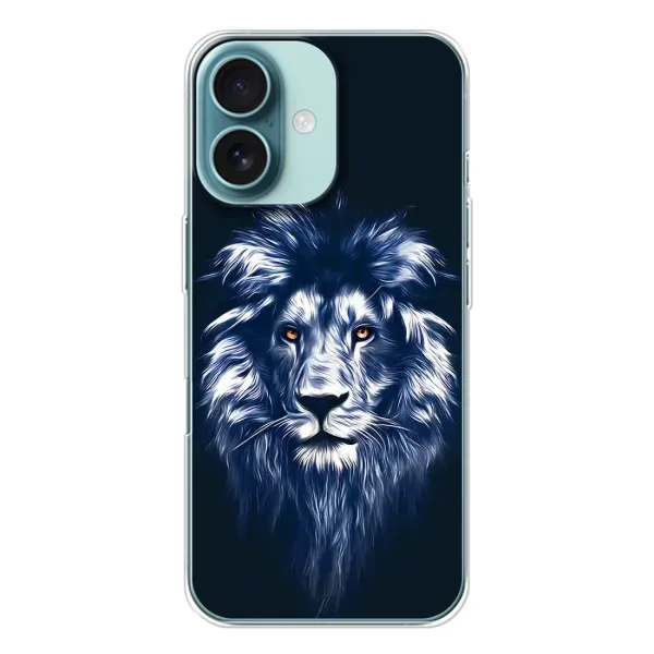 Чехол с рисунком «Лев - синий» для iPhone 16