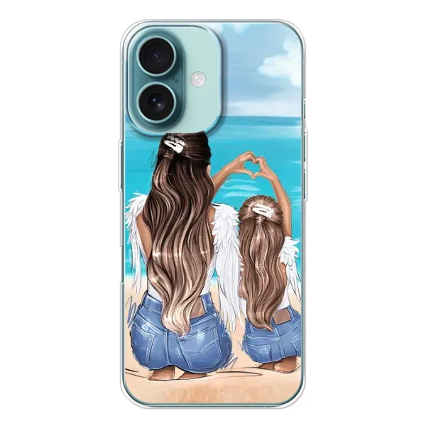 Чехол с рисунком «Мама и дочь» для iPhone 16 Чехол с рисунком «Мама и дочь» для iPhone 16