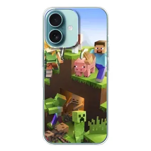 Чехлы для iPhone 16 (Персонажи Майн Крафт) (Майн-крафт)