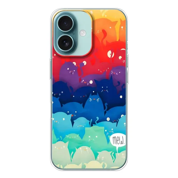 Чехол с рисунком «Mew» для iPhone 16 Чехол с рисунком «Mew» для iPhone 16