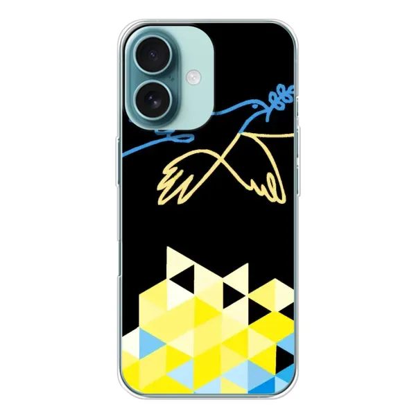 Чехол с рисунком «Мир для Украины» для iPhone 16 Чехол с рисунком «Мир для Украины» для iPhone 16