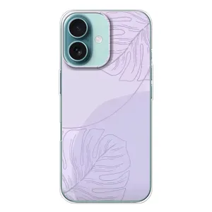 Чехол цветочный дизайн для iPhone 16 (Монстера фиолетовая)