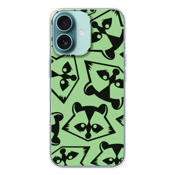 Чехол с рисунком «Мордочки Енота» для iPhone 16 Чехол с рисунком «Мордочки Енота» для iPhone 16