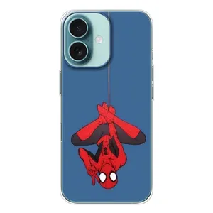 Чехол Супергерой Человека Паука на iPhone 16 (На паутине)