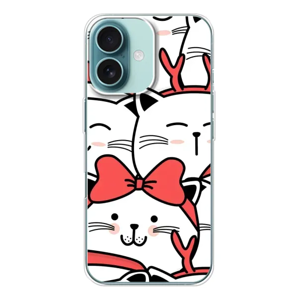 Чехол с рисунком «Новогодние котики» для iPhone 16 Чехол с рисунком «Новогодние котики» для iPhone 16