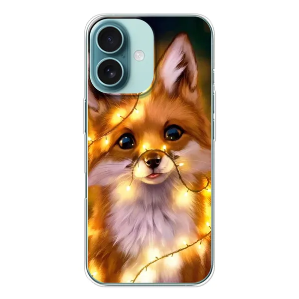 Чехол с рисунком «Новогодний лисенок» для iPhone 16 Чехол с рисунком «Новогодний лисенок» для iPhone 16