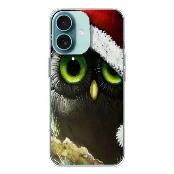 Чехол с рисунком «Новогодняя Сова» для iPhone 16 Чехол с рисунком «Новогодняя Сова» для iPhone 16