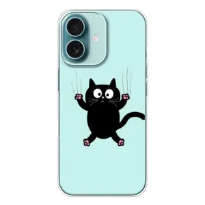 Силіконовий чохол з котиком для iPhone 16 (Падаючий кіт)