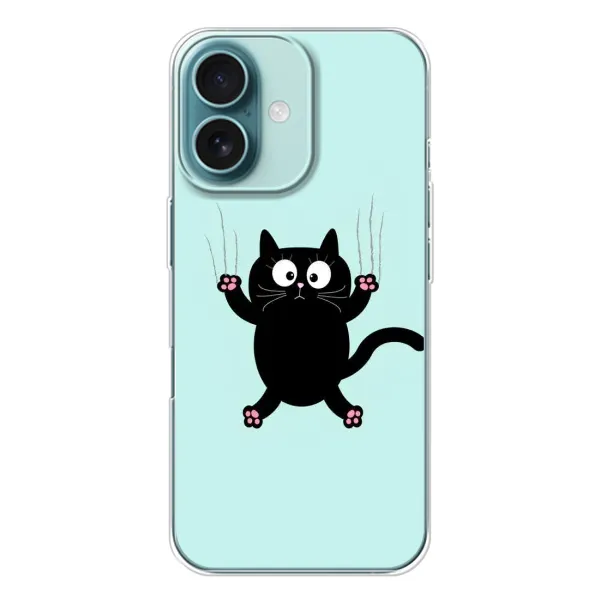 Чехол с рисунком «Падающий кот» для iPhone 16 Чехол с рисунком «Падающий кот» для iPhone 16