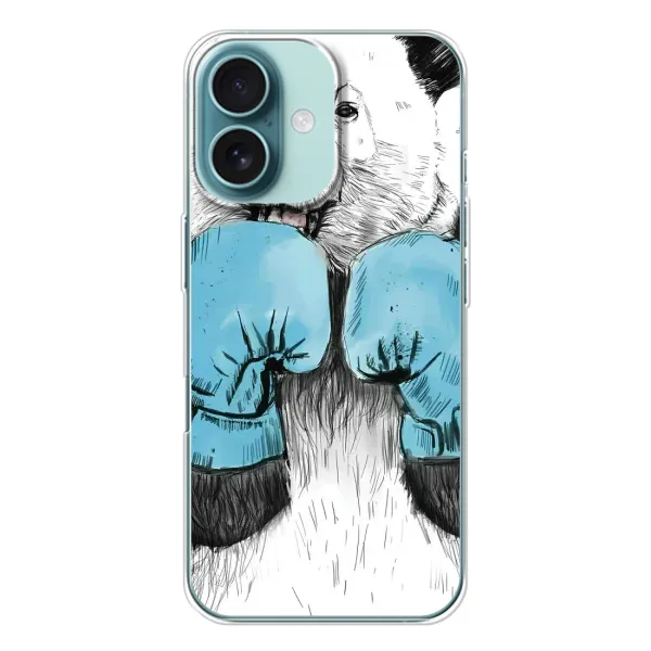 Чехол с рисунком «Панда боксер» для iPhone 16 Чехол с рисунком «Панда боксер» для iPhone 16