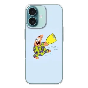 Чехлы с Патриком на iPhone 16 (Патрик с подушкой)