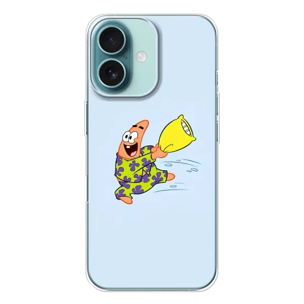 Чехол с рисунком «Патрик с подушкой» для iPhone 16