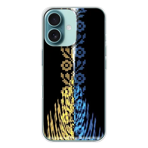 Чехол с рисунком «Патриотическая вышиванка» для iPhone 16
