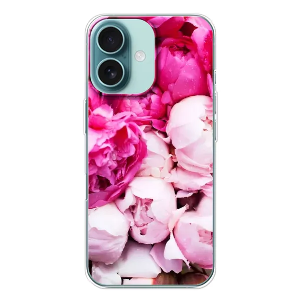 Чехол с рисунком «Пионы» для iPhone 16 Чехол с рисунком «Пионы» для iPhone 16
