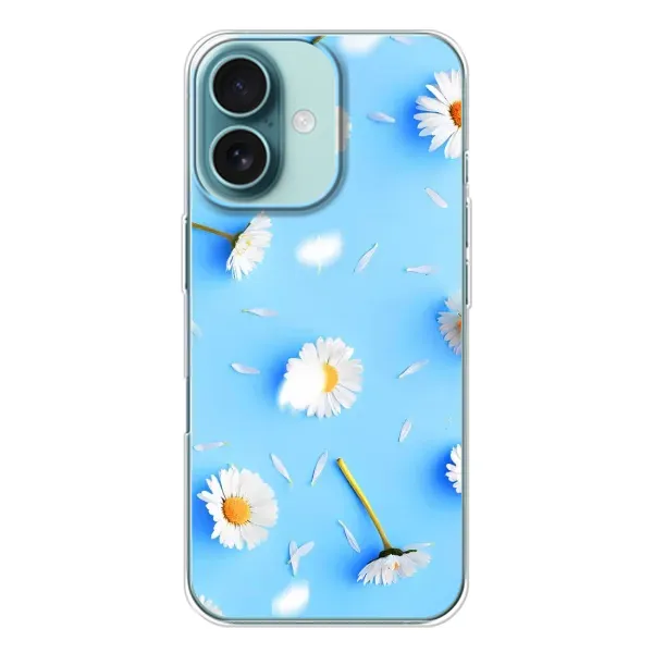 Чохол з малюнком «ромашки на блакитному» для iPhone 16 Чохол з малюнком «ромашки на блакитному» для iPhone 16