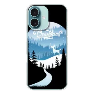 Силиконовый бампер на рождество для iPhone 16 (Рождественский Олень)