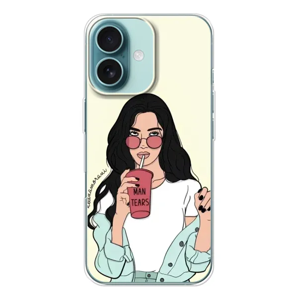 Чехол с рисунком «С напитком» для iPhone 16