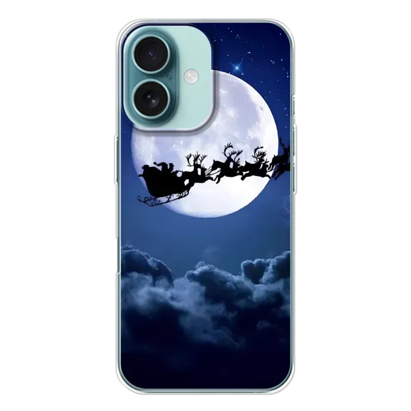 Чехол с рисунком «Санта - луна» для iPhone 16 Чехол с рисунком «Санта - луна» для iPhone 16