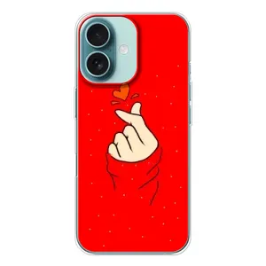 Чохол (Знак сердечка) для iPhone 16 (Сердечко на червоному)