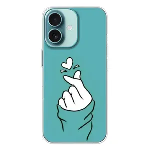 Чохол (Знак сердечка) для iPhone 16 (Сердечко на бірюзовому)