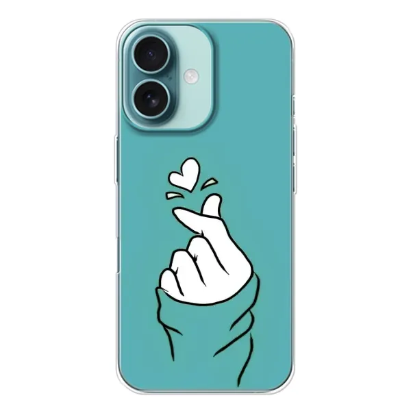 Чехол с рисунком «Сердечко на бирюзовом» для iPhone 16 Чехол с рисунком «Сердечко на бирюзовом» для iPhone 16