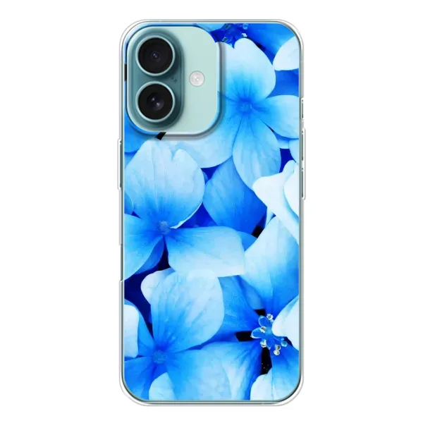 Чехол с рисунком «Синие цветы» для iPhone 16 Чехол с рисунком «Синие цветы» для iPhone 16