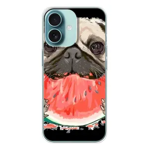 Чохол (ТПУ) Милі песики для iPhone 16 (Смішний Мопс)